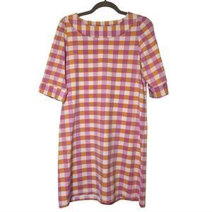 Sailor Sailor Just Madras Gingham Checker Plaid Dress Pink Orange Women's Medium
